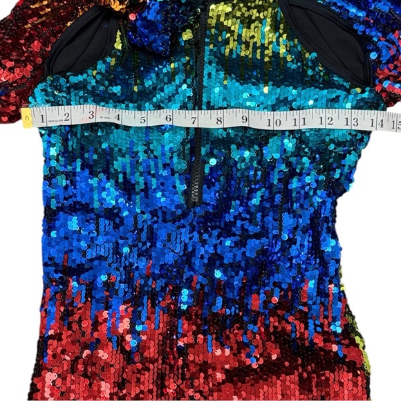 Weissman Rainbow Festival Party Disco Event Dance Sequin LGTBQ Costume Jumpsuit - Picture 10 of 12